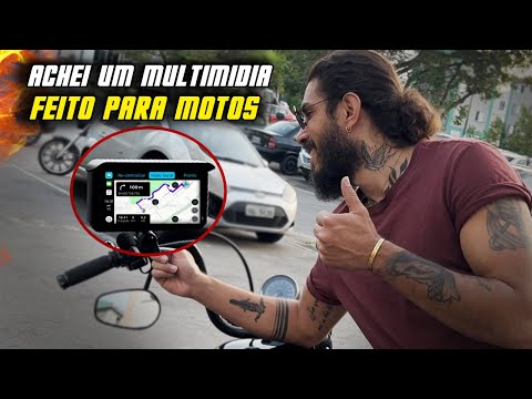 Central de multimídia com CarPlay e Android Auto para motos